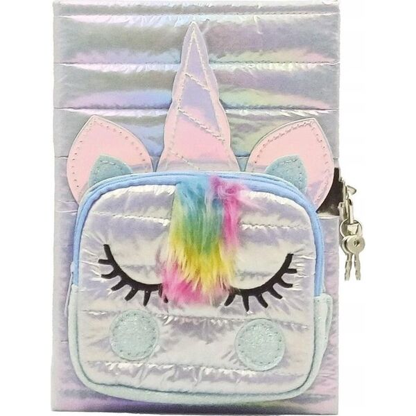 Stnux Pamiętnik Puffy Unicorn z kieszonką, biały STN 8714