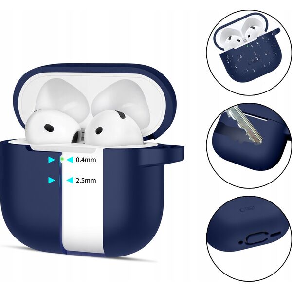 TECH-PROTECT SILICONE HOOK APPLE AIRPODS 4 NAVY BLUE