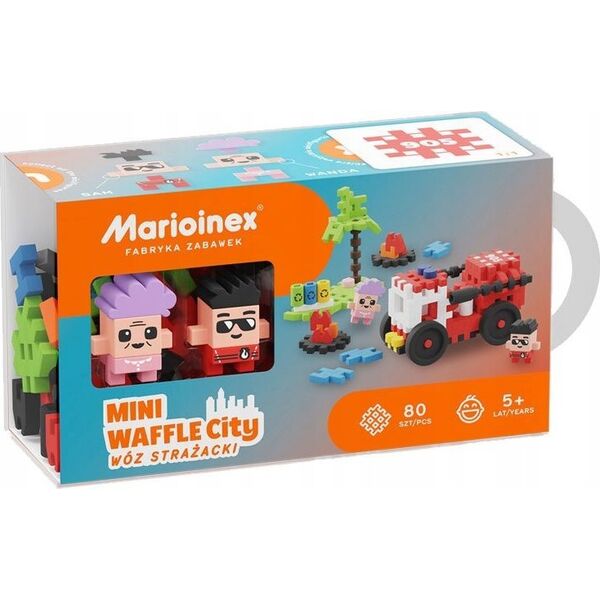 Marioinex Klocki Mini Waffle 80 elementów Straż pożarna