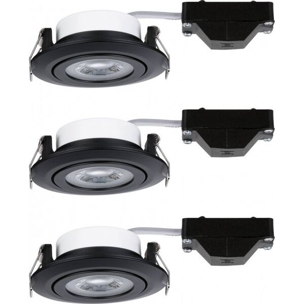 Paulmann Zestaw opraw LED 3x4.8W 450 lm 3000K 230V czarny-mat