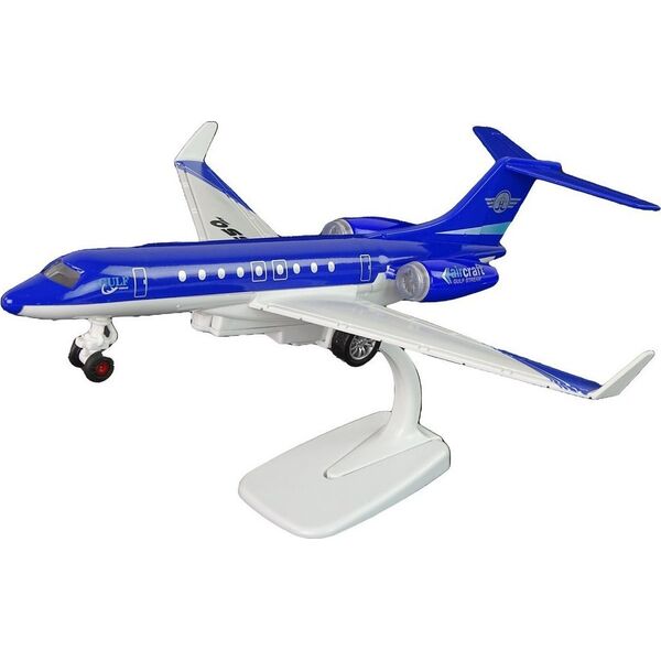 LeanToys Samolot Pasażerski G-650 Napęd Dźwięk Światła Metalowy Niebieski