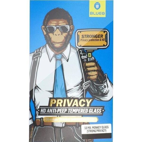 Strong Szkło Hartowane 5D Mr. Monkey Glass - Apple iPhone 13 czarny (Strong Privacy)