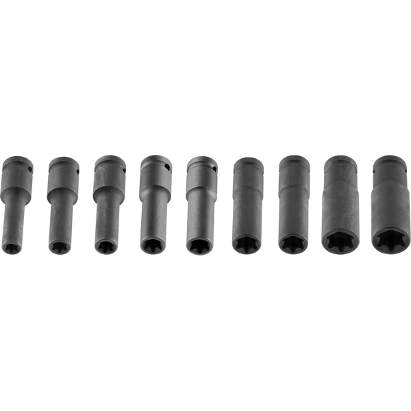 Neo Zestaw nasadek udarowych Torx 1/2" E10-E24 długich 9szt. (12-110)
