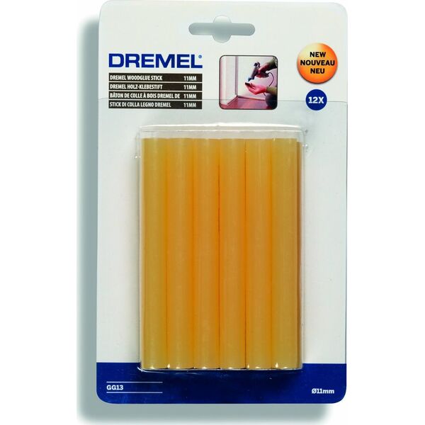 Wkłady klejowe Dremel do drewna 11 mm x 100 mm miodowe 12 szt. GG13