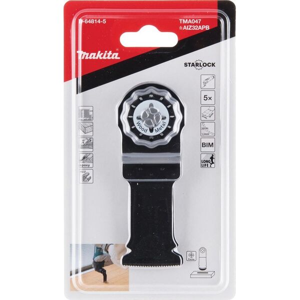 Makita MAKITA MT PLUG ΚΟΠΤΙΚΗ ΛΑΜΑ ΠΡΙΟΝΙ BIM 32mm x 50mm / 5 τεμ. 14268261 88381536646