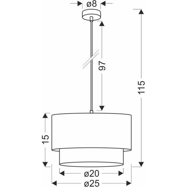 Lampa wisząca Candellux Ritana Lampa Wisząca Biały 1X60 E27 Abażur Beżowy+Biały