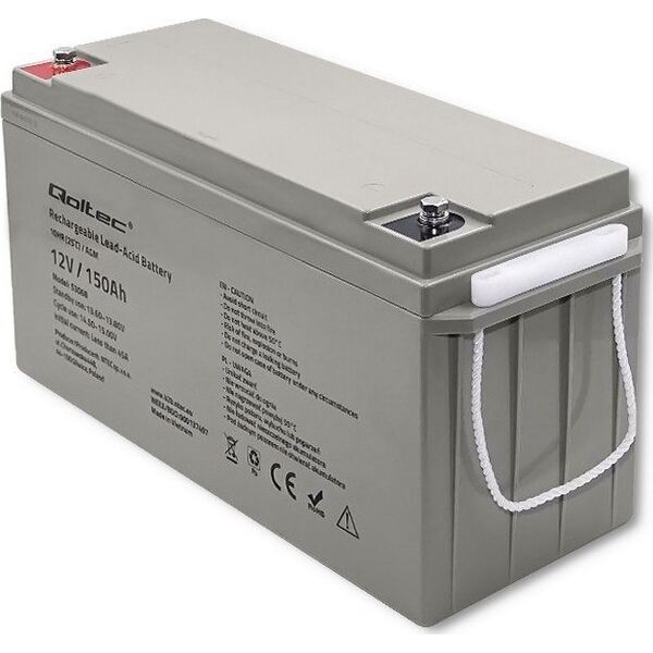 Qoltec Akumulator AGM | 12V | 150Ah | max. 2250A