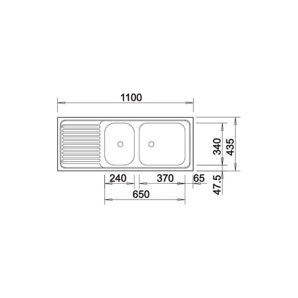 Zlewozmywak Blanco Zlewozmywak TOP EZS 11 x 4 - 110 x 43.5 cm (500847)