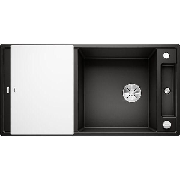 Zlewozmywak Blanco Axia III XL 6 S Silgranit czarny z korkiem automatycznym InFino, deska szklana (525857)
