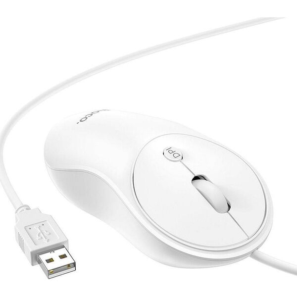 Mysz Hoco HOCO mysz komputerowa przewodowa USB A GM13 1,5 m biała
