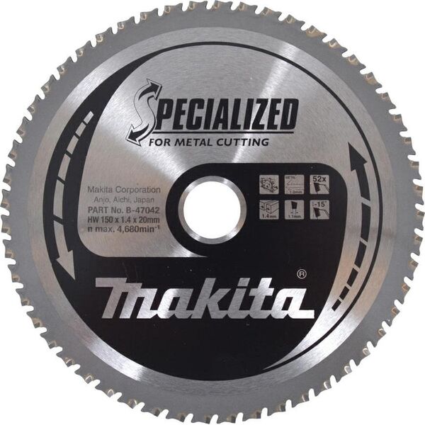 ΔΙΚΥΛΛΟ ΠΡΙΟΝΙ Makita MAKITA 150x20x52z ΛΕΠΤΟ ΜΕΤΑΛΛΙΚΟ ΠΛΑΚΑ (DCS551/DCS53) 12190012 88381454254