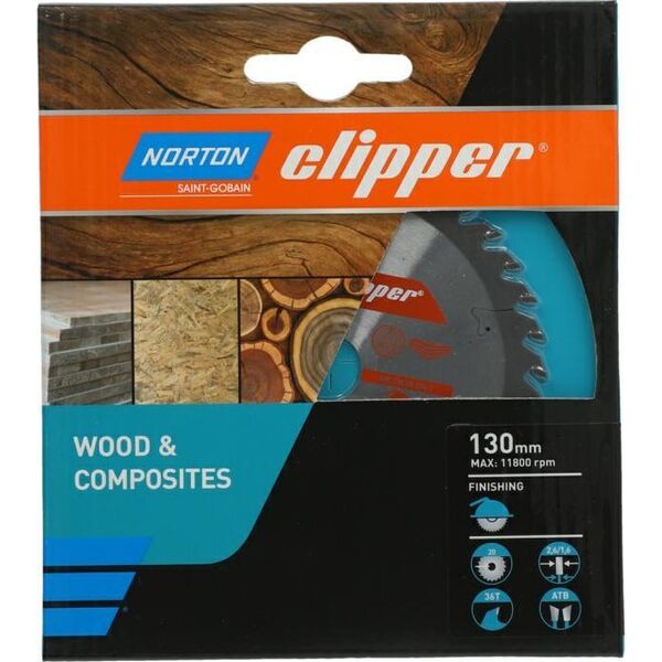 Norton NORTON ΔΙΚΥΛΙΚΟ ΠΡΙΟΝΙ 130mm x 20mm x 36z ΞΥΛΟ ΚΑΙ ΣΥΝΘΕΤΑ ATB (2,6 / 1,6) 13683868 5450248768807