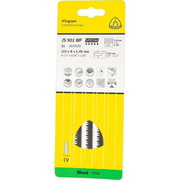Klingspor KLINGSPOR ΛΑΜΑ ΣΕΓΑΣ 115x8x1,45mm JS 901 WF /5 τεμ. 14046408 4014855939718