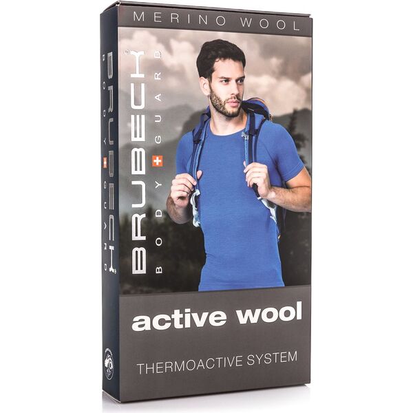 Brubeck Koszulka męska Active Wool czarna r. M (SS11710)