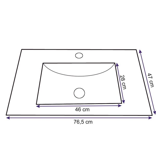 Umywalka Rea Dafne 76,5cm