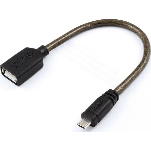 Kabel USB Unitek microUSB - USB-A 0.22 m Czarny (YC438)