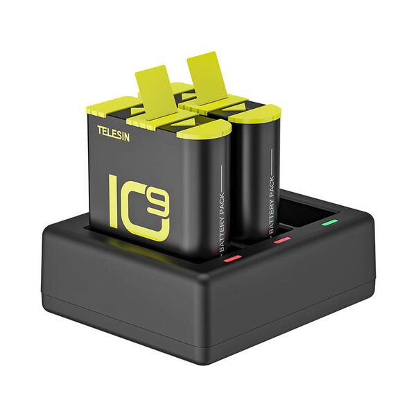 Telesin 3-slot charger for GoPro Hero 9 / Hero 10 + 2 batteries (GP-BTR-903-B) 6972860179803