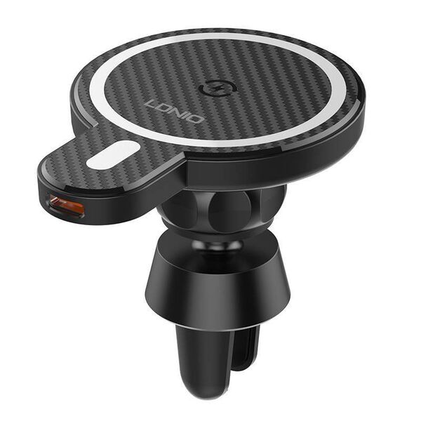 LDNIO Car Mount ,MA20 with inductive charger 15W and metal ring (Black) 5905316145795