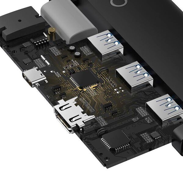 HUB Baseus Lite Series 5-Port USB-C to HDMI+USB3.0x3+PD (Black) 6932172628369
