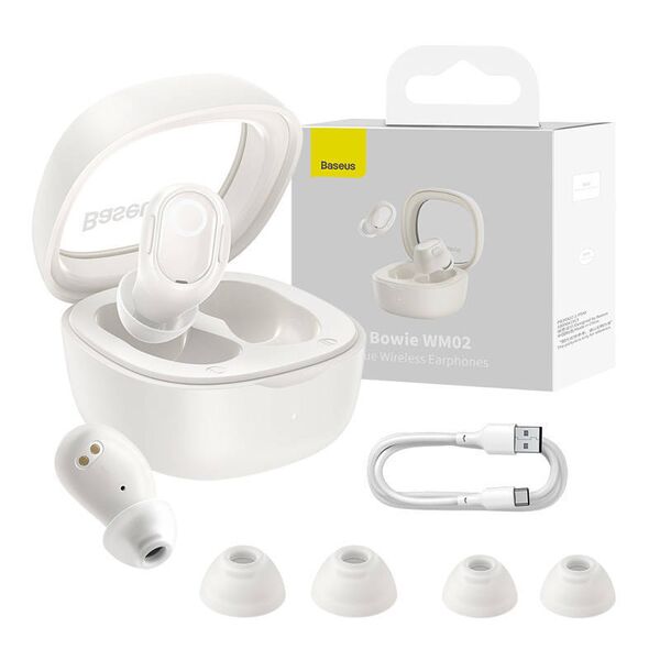 Baseus Bowie WM02 TWS headphones (white) 6932172609672