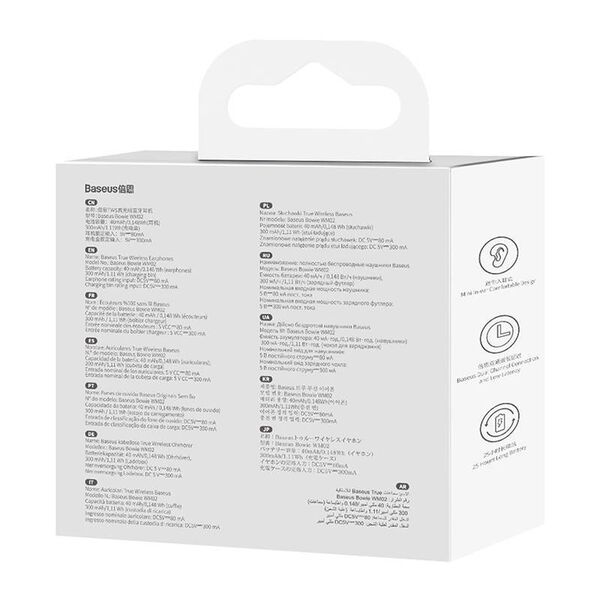 Baseus Bowie WM02 TWS headphones (white) 6932172609672