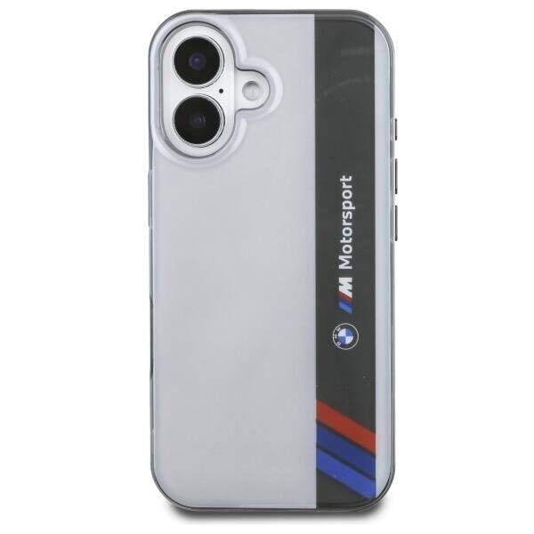 Original Case IPHONE 16 PLUS BMW Hardcase Motosport IML Vertical Stripe (BMHCP16M23HTFEG) gray 3666339325459