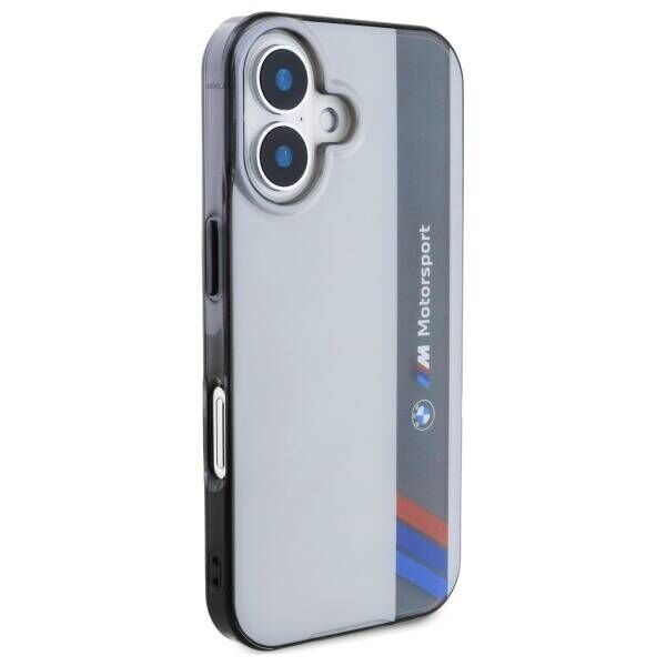 Original Case IPHONE 16 PLUS BMW Hardcase Motosport IML Vertical Stripe (BMHCP16M23HTFEG) gray 3666339325459