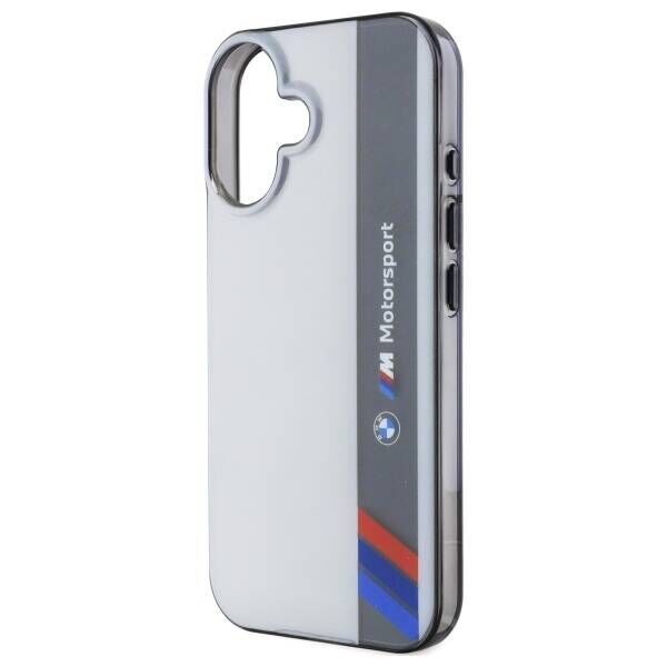 Original Case IPHONE 16 PLUS BMW Hardcase Motosport IML Vertical Stripe (BMHCP16M23HTFEG) gray 3666339325459