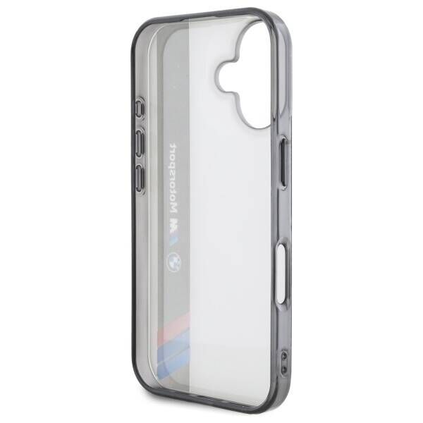 Original Case IPHONE 16 PLUS BMW Hardcase Motosport IML Vertical Stripe (BMHCP16M23HTFEG) gray 3666339325459