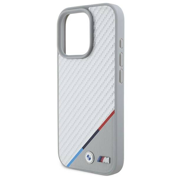 Original Case IPHONE 16 PRO BMW Hardcase M Carbon Tricolor Line MagSafe (BMHMP16L23PUDTS) gray 3666339312046
