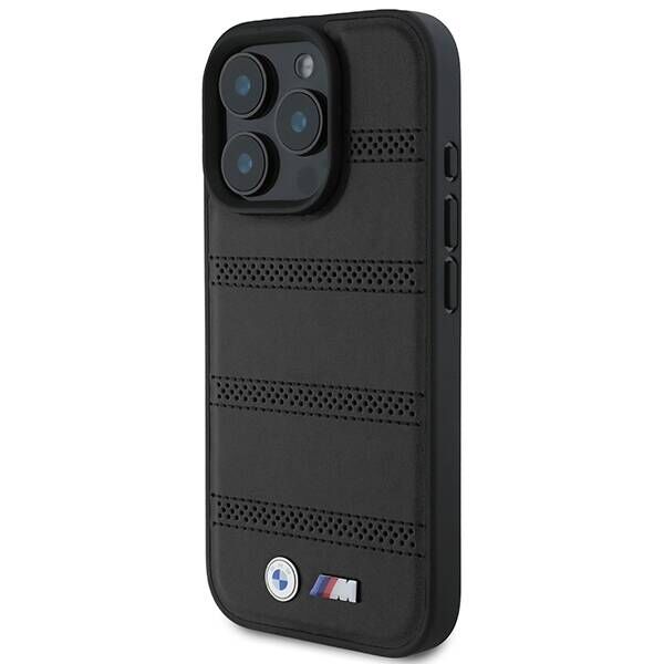 Original Case IPHONE 16 PRO BMW Hardcase M Perforated & Stitched Line MagSafe (BMHMP16L23PUSPK) black 3666339324223