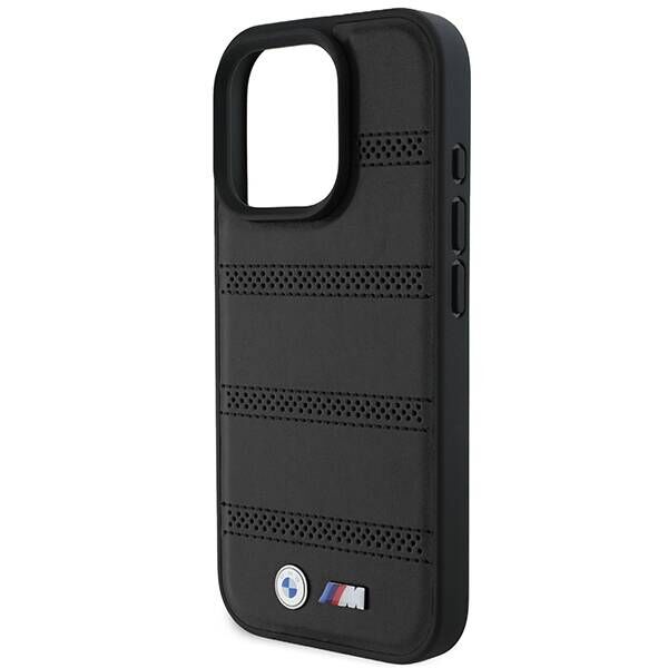 Original Case IPHONE 16 PRO BMW Hardcase M Perforated & Stitched Line MagSafe (BMHMP16L23PUSPK) black 3666339324223