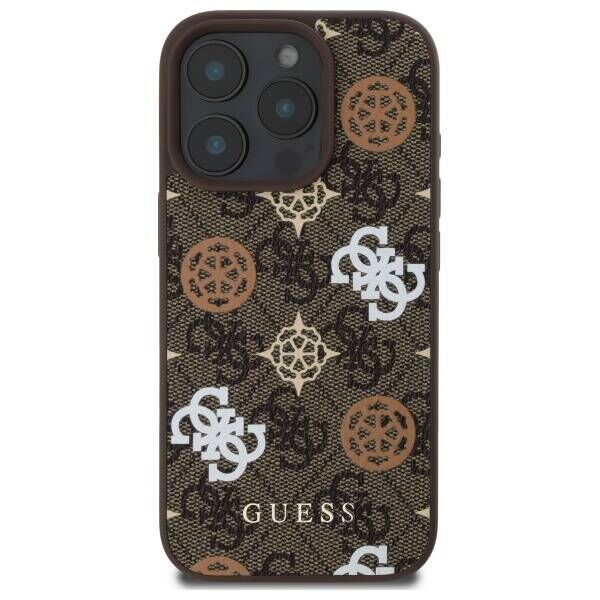 Original Case IPHONE 16 PRO MAX Guess Hardcase IML Peony On 4G Background MagSafe (GUHMP16XP4PWPW) brown 3666339303082