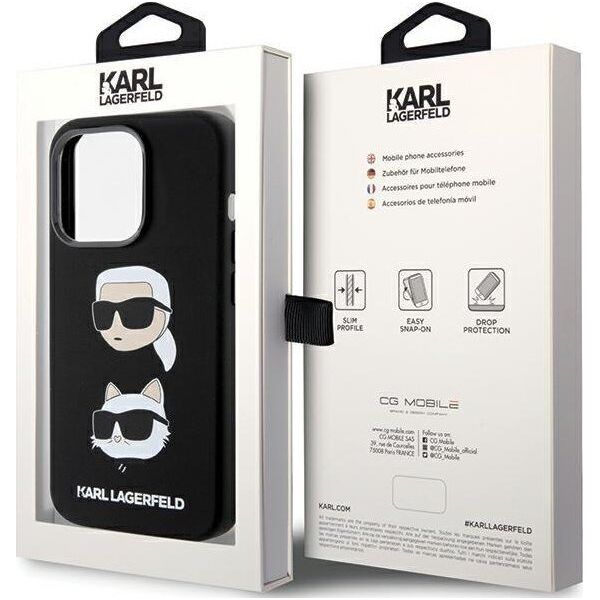 Karl Lagerfeld Karl Lagerfeld KLHCP15XSDHKCNK iPhone 15 Pro Max 6.7" czarny/black Silicone Karl&Choupette Head