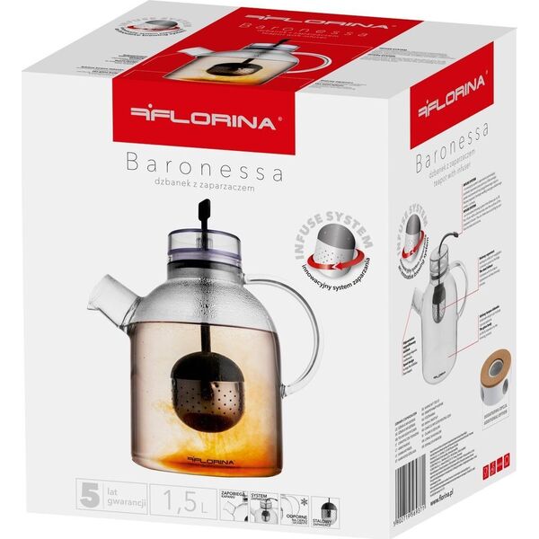 Florina Dzbanek z zaparzaczem Baronessa 1,5 l Florina