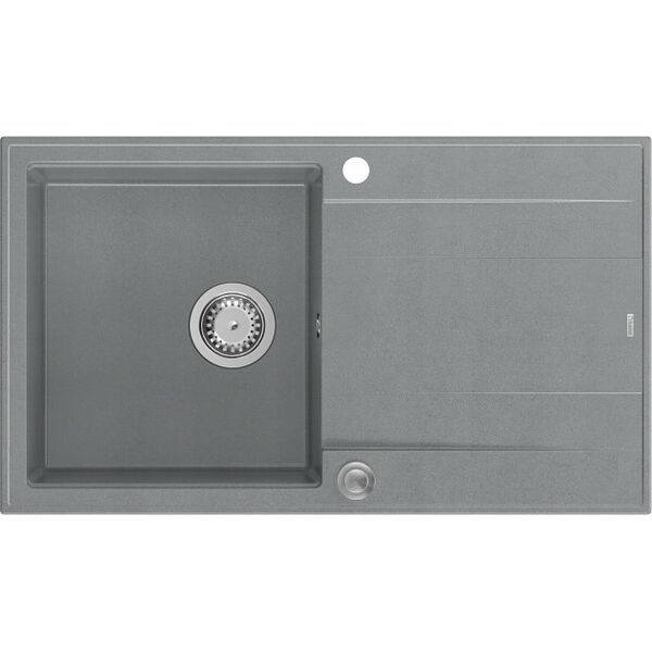 Zlewozmywak GraniteQ EVAN 111 GraniteQ zlewozmywak z syfonem Push 2 Open 1-komorowy z/o (860x500x210) silver stone / elementy stalowe