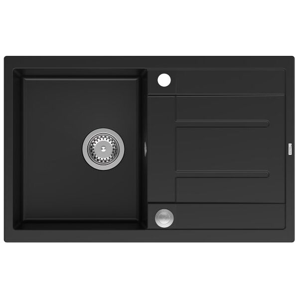 Zlewozmywak GraniteQ MORGAN 111 GraniteQ zlewozmywak pure carbon z syfonem Push To Open 1-komorowy z/o / elementy stal szlachetna