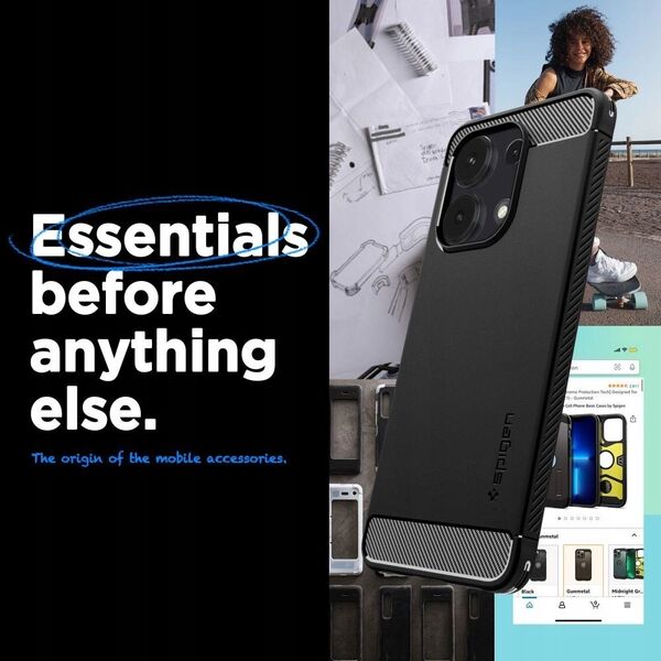 Spigen Spigen Rugged Armor, matte black - Xiaomi Redmi Note 13