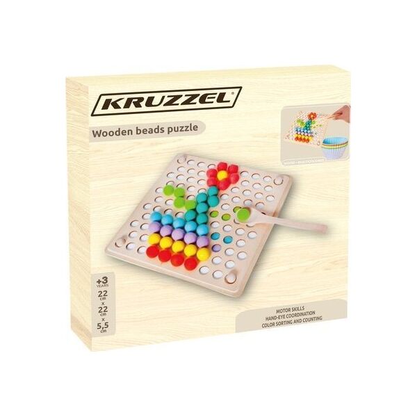 Kruzzel Drewniana układanka koraliki 22403