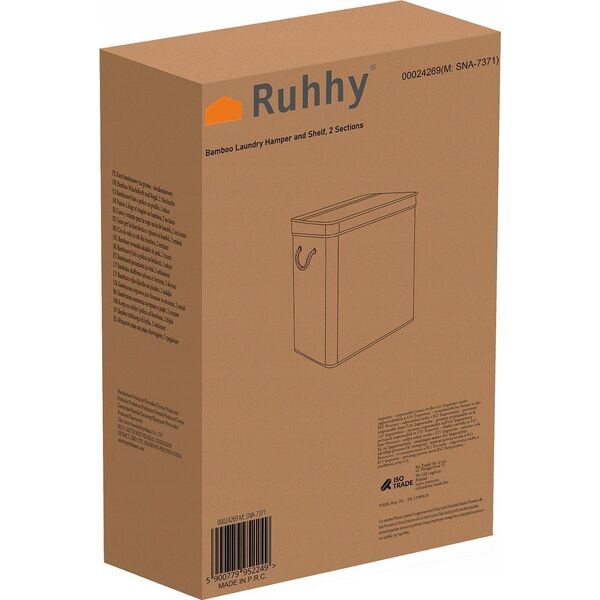 Ruhhy Kosz bambusowy na pranie - dwukomorowy Ruhhy 24269