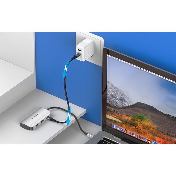 HUB USB Vention Vention TNBHB huby i koncentratory USB Type-C 5000 Mbit/s Szary