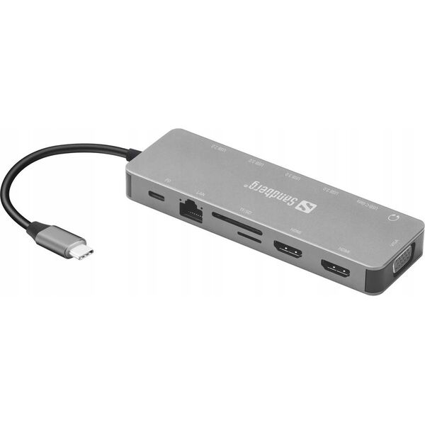 Stacja/replikator Sandberg 13w1 Travel Dock USB-C (136-45)