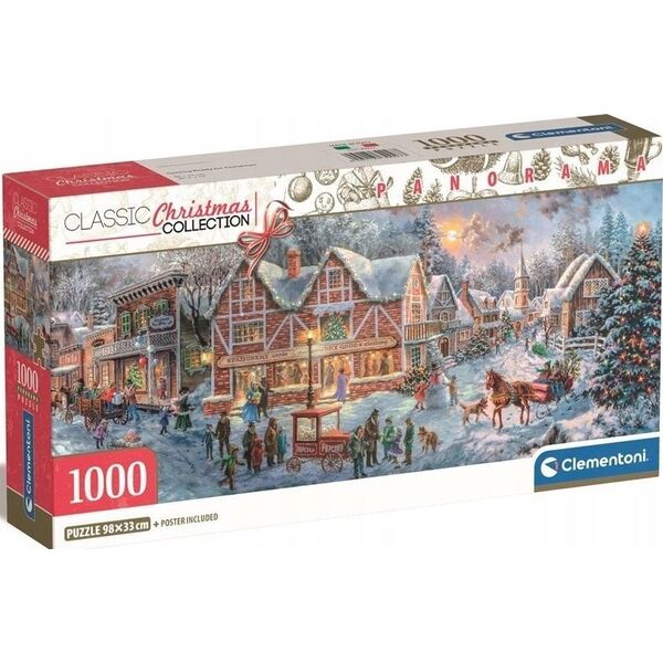 Clementoni CLE puzzle 1000 Panorama Christmas+poster 39927