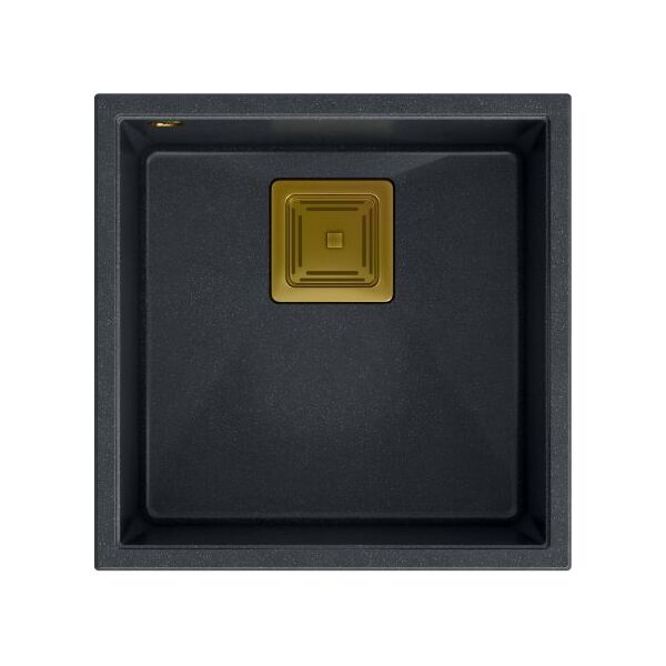 Zlewozmywak Quadron DAVID 40 GraniteQ black diamond/elementy złote