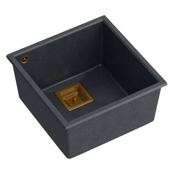 Zlewozmywak Quadron DAVID 40 GraniteQ black diamond/elementy miedziane
