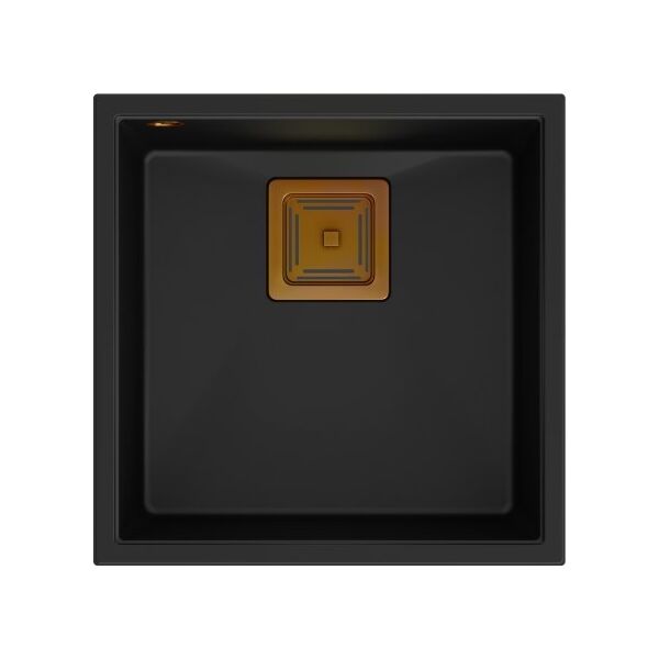 Zlewozmywak Quadron DAVID 40 GraniteQ pure carbon/elementy miedziane