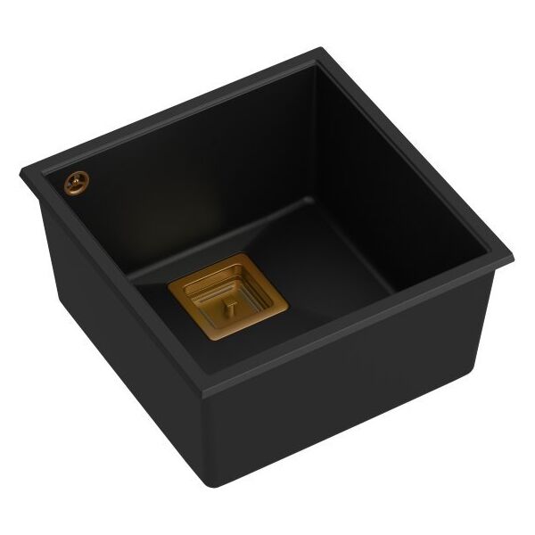 Zlewozmywak Quadron DAVID 40 GraniteQ pure carbon/elementy miedziane