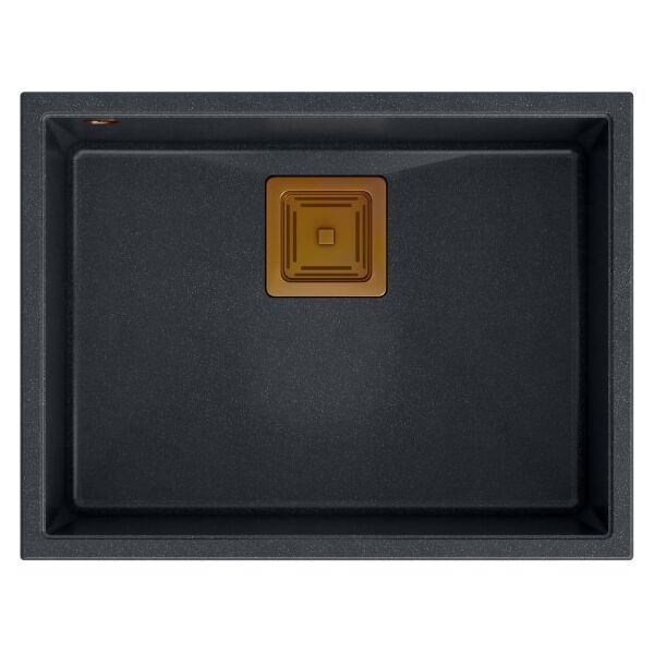 Zlewozmywak Quadron DAVID 50 GraniteQ black diamond/elementy miedziane
