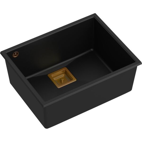 Zlewozmywak Quadron DAVID 50 GraniteQ pure carbon/elementy miedziane
