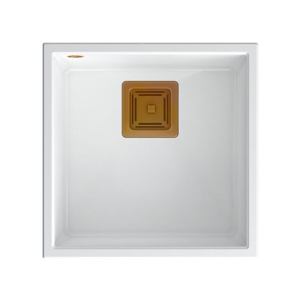 Zlewozmywak Quadron DAVID 40 GraniteQ snow white/elementy miedziane